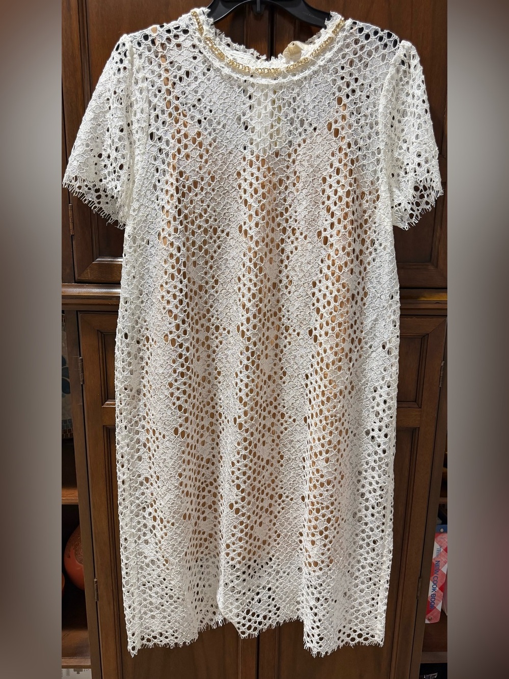 Michael Kors Crochet Maxi Cover-Up Dress in Cream